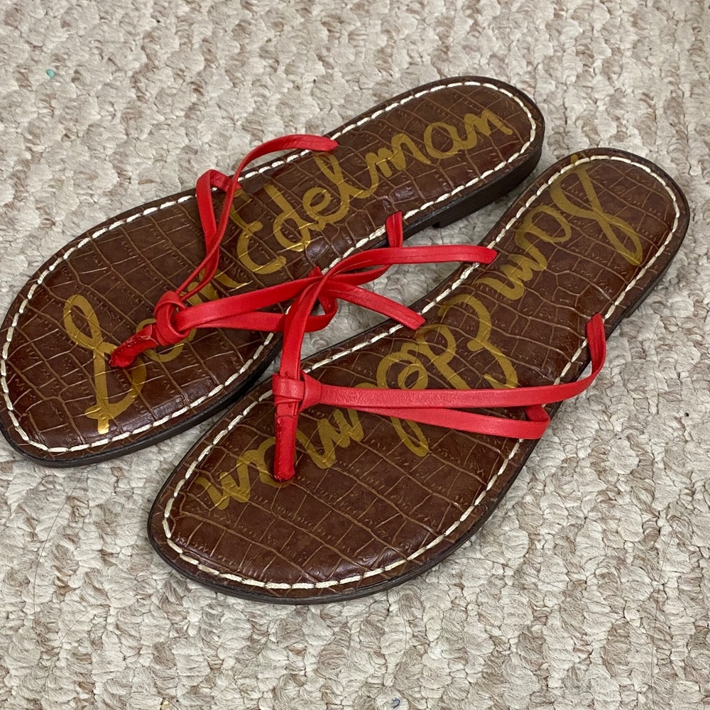 Sam Edelman Red Strappy flip flops